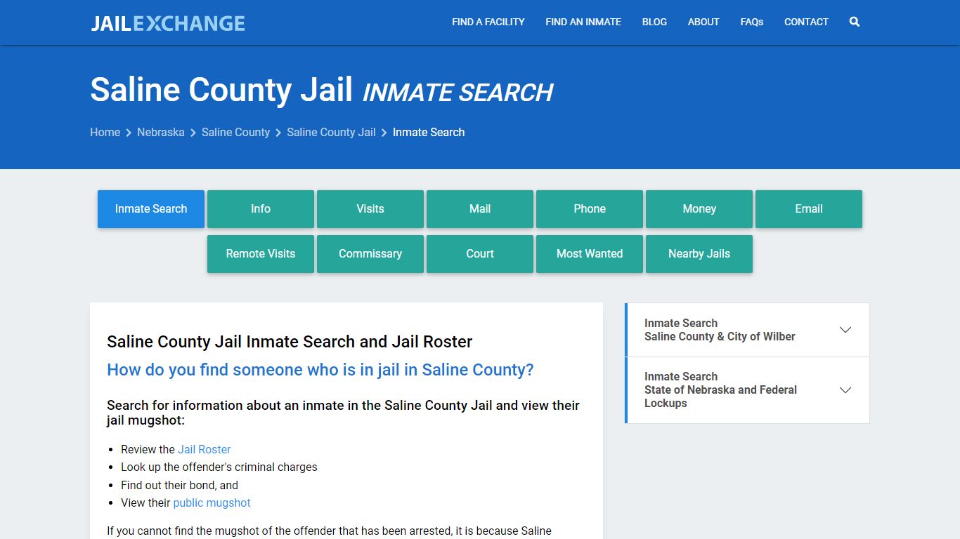 Inmate Search: Roster & Mugshots - Saline County Jail, NE