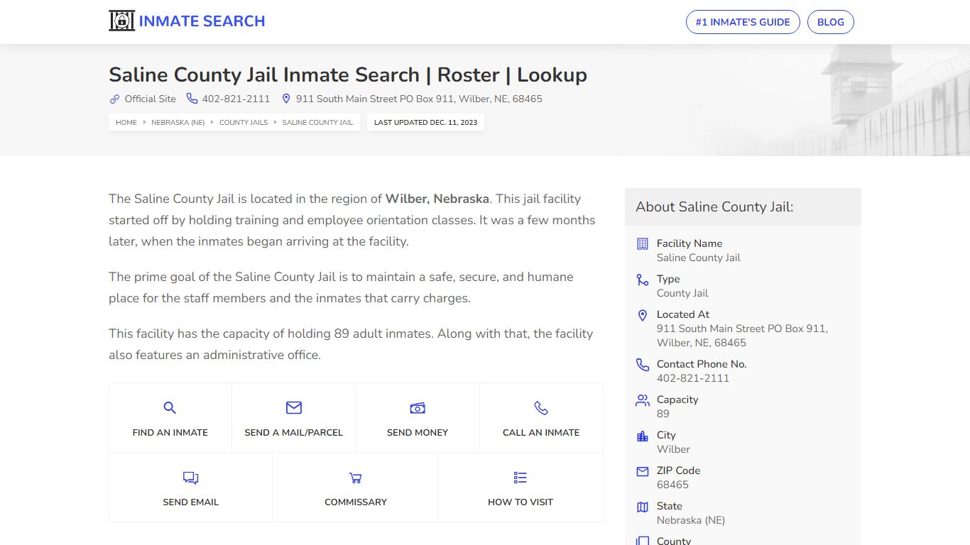Saline County Jail Inmate Search | Roster | Lookup